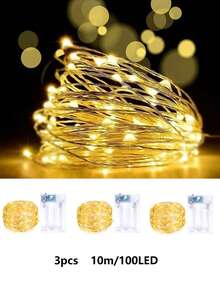 10/20/30/50/100 电池供电的 LED 仙女灯串，防水萤火虫灯增添浪漫气氛，适用于梅森罐、植物、露台、庭院、派对装饰、户外露营和野餐，适合婚礼、情人节、节日和日常装饰 - 暖白色LED - 查看 17