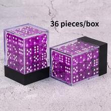 Bộ 36 viên xúc xắc D6 12mm sang trọng - Đêm đầy sao, màu tím bán trong suốt, tròn, Acrylic (PMMA) dùng cho trò chơi trên bàn và đạo cụ giáo dục, thích hợp cho trò chơi nhập vai trên bàn, trò chơi tiệc tùng và trò chơi tương tác, màu sắc sống động - Màu tím - Xem 6