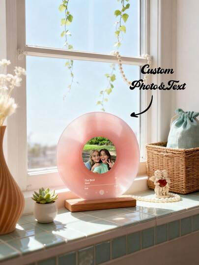 Discos de vinilo personalizados con fotos - Discos de acrílico personalizados con fotos y texto, placas de canciones de acrílico, personaliza tus fotos, canciones y artistas favoritos, regalos de aniversario para amigos - regalos de cumpleaños para ella - regalos de aniversario, regalos del día del padre, regalos del día de la madre, regalos de compromiso, regalos de boda, regalos de cumpleaños, regalos del día de San Valentín o regalos de Navidad!, Suministros de regalo de Navidad
