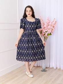 Junior Lace Dress - Navy Blue - View 3