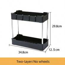 1 Piece 2/3/4 Widened Rolling Storage Cart Trolley, Bathroom Storage Mobile Rack, Multi-Functional Practical Rack, Kitchen, Laundry Room, Bedroom, Office Storage And Organization, Cart Storage Rack, Multi-Functional Kitchen Vegetable Tray Drip Rack, Bathroom Skin Care/Shower Gel/Towel Storage Rack, Household Storage Rack - Multicolor - View 11
