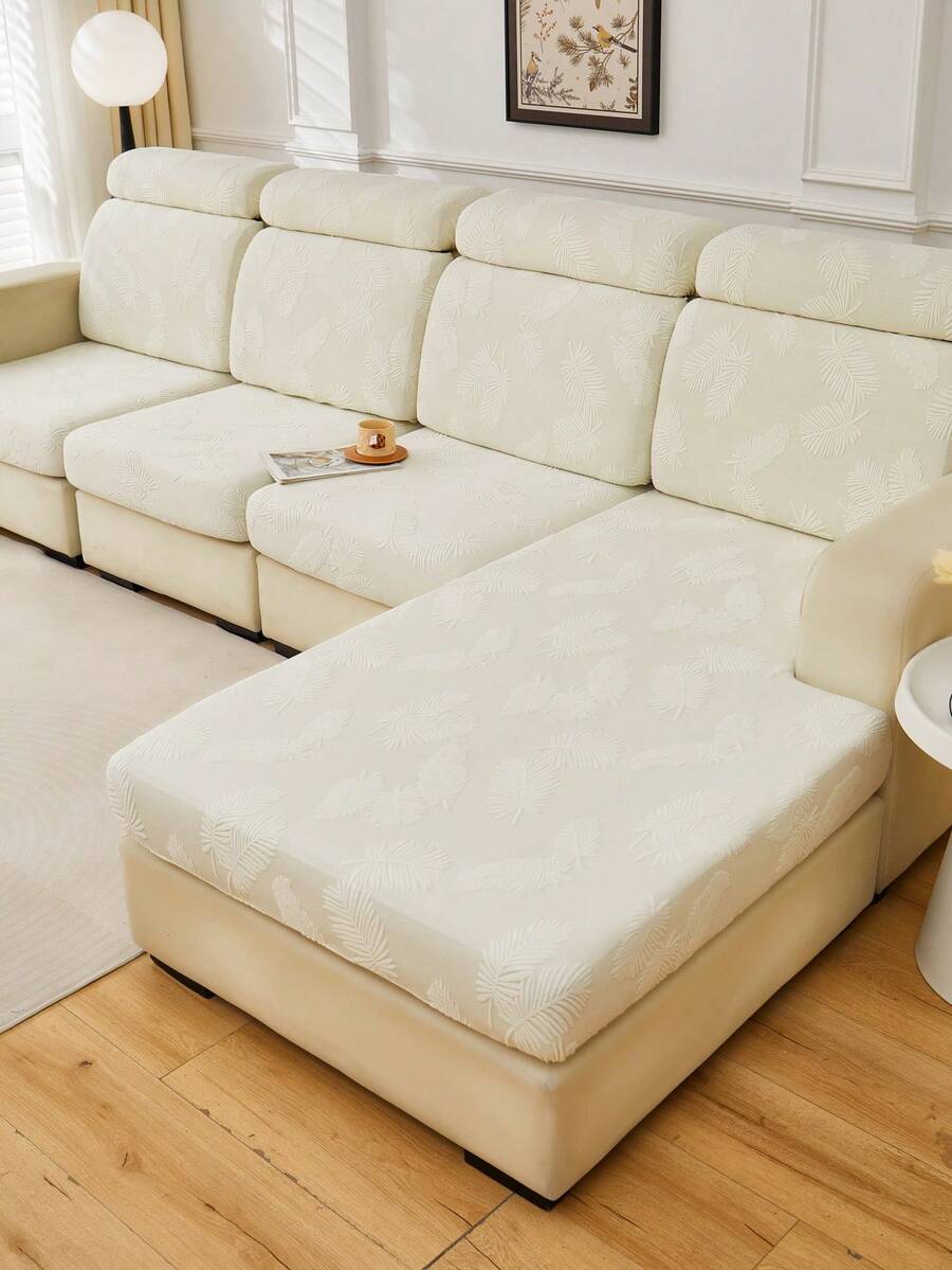1 pièce Housse de coussin de siège de canapé en peluche douce et résistante aux animaux de compagnie, multi-formes et couleurs, design en peluche gaufrée à motif de plumes, housse de coussin de canapé en peluche épaisse pour l'automne/l'hiver, convient pour la housse de /1/2/3/4/chaise longue