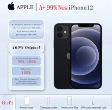A+، هاتف Apple iPhone 12 مستعمل بسعة 128 جيجابايت، المنتج الأصلي الأصلي بحالة جديدة (99% جديد)؛ هاتف محمول، هاتف، جوالات، ايفون، ايفون، هاتف، هدية غطاء غشاء - الأسود - مشاهدة 1