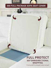 1件装弹力加厚保暖沙发套，防滑全包覆式沙发座套，四季皆宜，加厚面料，可机洗，防尘，宠物友好，装饰性沙发保护套，适用于卧室、办公室、客厅组合式沙发和L型沙发，1/2/3/4人座。 - 白色 - 查看 12