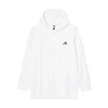 Adidas كنزة رجالية كلاسيكية بقصة ضيقة، كنزة رياضية كاجوال للجولف مبطنة بالصوف، خريف/شتاء JF4925 - أبيض - مشاهدة 1
