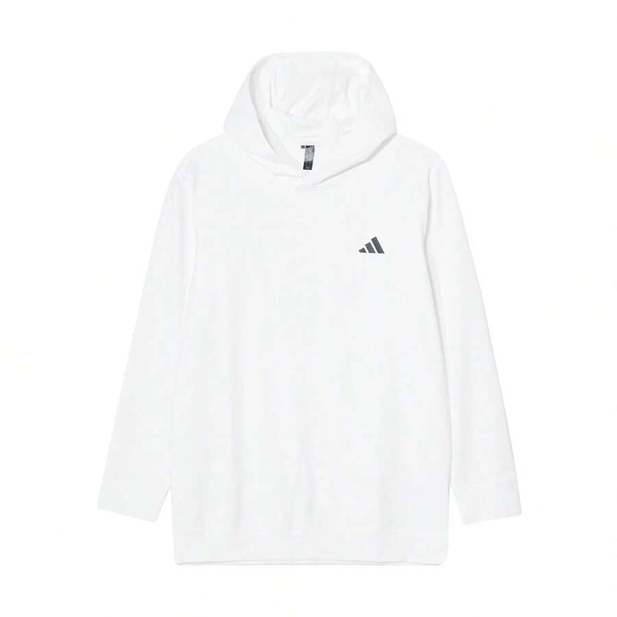 Adidas كنزة رجالية كلاسيكية بقصة ضيقة، كنزة رياضية كاجوال للجولف مبطنة بالصوف، خريف/شتاء JF4925 - أبيض - مشاهدة 1