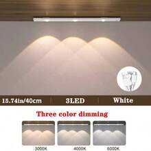 1pc Ultra-thin Usb Rechargeable 3-mode Color Temperature Led Light With Motion Sensor, Suitable For Kitchen, Bedroom, Cabinet, Wardrobe, Staircase, Corridor - White - View 12