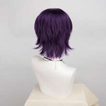 Men Women Short Layered Short Wigs Bangs Straight Synthetic Wig Heat Resistant Fiber Hair Halloween Party Cosplay Parties Costume - Multicolor - View 4