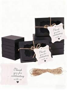 1/3/15pcs - Cookies & Pastries Boxes With Clear Window, Size: 7 X 4.3 X 1.5 Inches, Kraft Paper Material, Premium Baked Goods Gift Boxes For Desserts, Weddings, Parties, Christmas, Birthdays - Multicolor - View 9