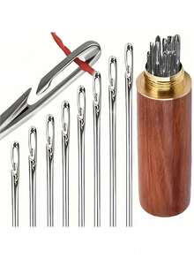 1 套专业皮革工艺缝纫锥子套件，快速缝纫机缝纫工具适用于 DIY 手工修复，带针 - 彩色 - 查看 5