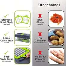 1 6-In-1 Vegetable Onion Chopper, Multifunctional Cutting Machine, Ingredient Processing Tool, Onion Chopper With Drain Basket, Carrot Garlic Chopper With Container, Kitchen Tools, Kitchen Accessories, Suitable For Home/Restaurant To Quickly Chop Vegetables