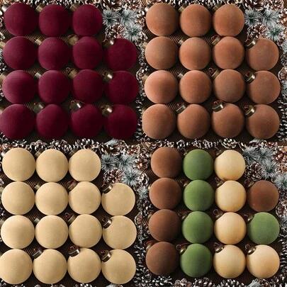 15 Pcs/ 9pcs Christmas Baubles Decorations,Velvet Christmas Balls, Plush Christmas Tree Ball Decorations, Shatterproof Plastic Wall Decorations, Office Decorations, Holiday Birthdays, Parties, Outdoor Neutral Pendants, Approximately 8cm/3.15in Christmas Decorations Home Christmas Gifts Christmas Decor