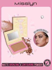 Phấn tạo khối màu đồng MISSLYN-FAKE IT TILL YOU MAKE IT, Phấn tạo khối màu đồng lấp lánh My Sparkly Secret, Phấn màu đồng, Phấn màu đồng lì, Lên màu chuẩn, Kết cấu mịn màng, Có gương, Phấn tạo khối màu đồng cho mặt, Hiệu ứng trang điểm lâu trôi, Nhẹ nhàng và thoáng khí, Dễ tán, Công thức thuần chay, Không thử nghiệm trên động vật - #1 - Xem 1