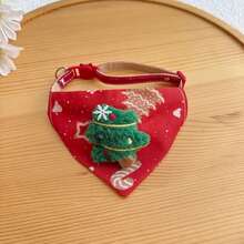 Christmas Pet Bandana Collar Set Holiday-Themed Cat And Dog Bandanas Featuring Santa Claus, Snowmen, And Reindeer Designs Adjustable Festive Pet Accessories Winter Christmas Outfits - Multicolor - View 10