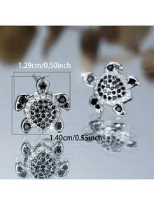 Pair Of Cute And Exquisite Turtle Earrings, Women's Party Banquet Fashion Accessories - 藍色 - 查看 4