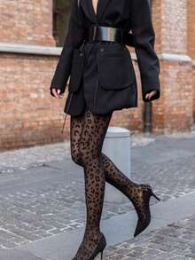 Medias de leopardo de moda y sexy, adecuadas para bailes, fiestas, cosplay de criada de anime, estilo Y2K