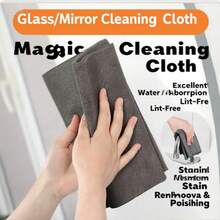 5片装神奇清洁布，无痕玻璃擦拭布，颜色：黑色或灰色，适用于：汽车玻璃、窗户、厨房、浴室、水龙头等，家务清洁布 - 黑色 - 查看 6