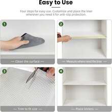 BAGAIL Drawer And Shelf Liner, 12 In X 10 Ft Non-Adhesive Shelf Liners For Kitchen Cabinets, Thick Strong Grip Liners For Desk, Shelves, Bathroom Drawers, Cabinet Protection - Black - MàuA - Xem 6