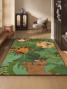 1pc Fashionable Cartoon Creative Faux Wool Rug Carpet, Small Animal Pattern Carpet, Skin-Friendly Soft Carpet, Versatile Living Room Carpet, High- Product, Festival New Arrival Hot Selling Item, Suitable For Living Room, Bedroom, Study, Thickness 0.7-1.0cm (Handmade Measurement With Reasonable Error)