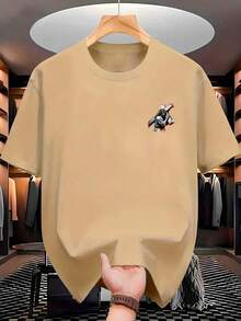 Camiseta Streetwear Unissex 100% Algodão Masculina e Feminina Estampada Camisa Premium - Caqui - Visão 3