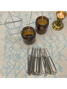 1pc/5pcs/10pcs/20pcs High Carbon Steel Candle Wick Wax Wick Clip, Aromatherapy Candle Fixing Bracket, Candle Wick Fixing Clip For Handmade DIY Candle Making, Wax Cup Wick Holder