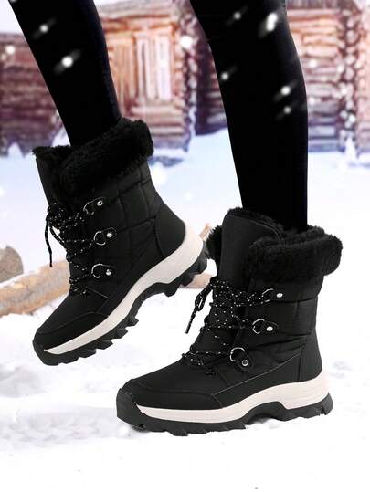 بوت ثلج نسائية عالية الأعلى متعددة الاستخدامات مبطنة بالحرارة، بوت تسلق نسائية مضادة للانزلاق للخارج، بوت نسائية عالية الأعلى مقاومة للانزلاق للركبة مقاس كبير جديدة للشتاء، بوت نسائية مبطنة بالحرارة سميكة، بوت نسائية طويلة
