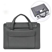 Laptop Bag Handbag Sleeve PU Leather Case Compatible With Macbook Microsfoft 13 14 15 16 Notebook Tablet Briefcase