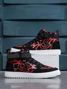 Giày trượt ván thể thao thông thường cho nam, giày cao cổ không trơn trượt mọi mùa với phong cách cổ điển - Đỏ - Xem 3