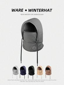 JOYLORD 1pc Men's Winter Hat, Mask & Neck Warmer 3-In-1 Set, Thermal Lined Warm Face Cover, Earflap Trapper Hat For Cycling, Skiing