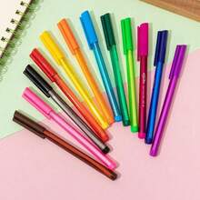 10pcs/Set Bullet Tip 10 Color Ballpoint Pens, Creative Multi-Color Ballpoint Pens, Suitable For Study And Note-Taking, Durable Writing, Quick-Drying, Lightweight Design, For Office, School, Daily Note-Taking,For School Supplies,Back To School,Christmas, Stationery, Christmas Gifts,
