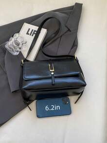 Bolso de hombro cuadrado de unicolor de estilo casual y elegante para ir al trabajo