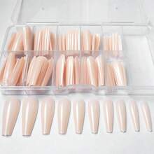 120pc Coffin Press On Nails Medium Length Colored Long Ballerina Nude Fake Nails Full Cover Acrylic Tips False Artificial Fingernails Presson Nails For Women FFgirls{Inchcolor_nameinch:InchPaleNudeinch} - 淡裸色 - 查看 5