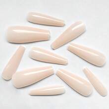 120pc Coffin Press On Nails Medium Length Colored Long Ballerina Nude Fake Nails Full Cover Acrylic Tips False Artificial Fingernails Presson Nails For Women FFgirls{Inchcolor_nameinch:InchPaleNudeinch} - 淡裸色 - 查看 6