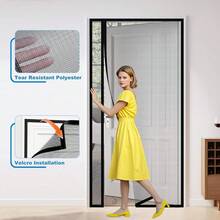 Side Opening Magnetic Screen Door, Fit Door Size 39 X 83 Inch, Reversible Left And Right Door Screen Mesh With Strong Magnet, Actual Mesh Size 41inch X 84inch{Inchsize_nameinch:InchFitDoorSize39x83Inchinch,Inchcolor_nameinch:InchGrayinch} - xám - Xem 7