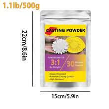 2000g/1000g/500g Polveri per colata in resina, kit di resina per colata rapida per principianti, smontaggio in 20~30 minuti, kit di polvere di gesso attivata dall'acqua per stampi in resina, per artigianato fai-da-te, modellismo, ceramica e decorazione per la casa, facile da mescolare e autolivellante. Adatto per anniversari, Natale, San Valentino, souvenir per tutte le stagioni.