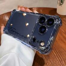 Ốp điện thoại in tên theo yêu cầu, ốp điện thoại vĩnh cửu, ốp điện thoại in chữ tên cá nhân hóa, ốp điện thoại TPU dày dặn mạ vàng có túi khí ở các góc, phiên bản quốc tế, không phải phiên bản nội địa. - Hồng - Xem 6