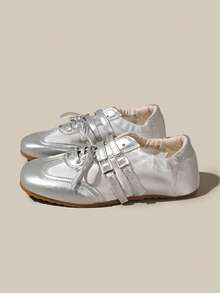 2025年新款夏季玛丽珍软底轻便透气芭蕾平底鞋，拼接运动休闲鞋