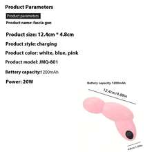 Pistola de masaje de mano, masajeador muscular portátil, mini masajeador de relajación muscular para mujeres, recargable por USB, diseño compacto y ligero, batería de litio de 1200mAh, apto para uso en casa, oficina o viaje