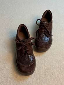 2025新款女士功能性芭蕾舞鞋，厚底玛丽珍鞋，乐福鞋 - 棕色 - 查看 4