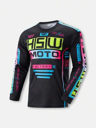 HISERWA Mountain Bike Apparel UV-Protective Downhill Cycling Jersey Durable Mountain Trail Riding Gear Cycling Apparel Speed Cycling Jersey Mountain Bike BMX All-Terrain Bicycle Downhill Racing Motocross T-Shirt