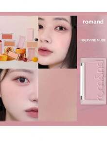 Rom&nd Romand BETTER THAN CHEEK N02 VINE NUDE 4g/0.14oz，柔霧絲絨啞光質地，控油舒適，適合乾性肌膚，日常易上妝腮紅，獨特浮雕外殼，適合新手，韓系美妝，Olive Young，禮物 - N02 VINE NUDE - 查看 6