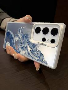 龙图腾插画防震创意手机壳，儿童节日礼物，兼容 7、8、X、XS、XR、11、12、13、14、15、16 Pro Max - 时尚耐用设计，兼容三星A33(5G)/A32(4G)/A52(5G/4G兼容)/S20FE/S21FE/A14(4G/5G兼容)/S23/S23 Plus/S23 Ultra/S23 FE/A55 5G/S24/S24 Plus/S24 Ultra/A05/A05s/A15(4G/5G兼容) - 白色 - 查看 3