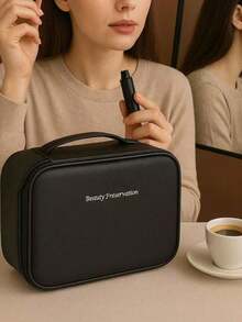 1 chiếc túi đựng mỹ phẩm đa năng dung tích lớn bằng chất liệu PU, túi đựng mỹ phẩm có ngăn rời dành cho nữ, vật dụng cần thiết khi đi du lịch, thích hợp cho kỳ nghỉ, kỳ nghỉ hè, đi học, du lịch, túi đựng mỹ phẩm du lịch dành cho nữ. - Nhiều màu - Xem 6