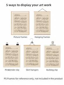 1 bản in thư pháp Surah Al-Fatihah Thuluth không khung, tranh treo tường Hồi giáo màu nâu tối giản, tải xuống kỹ thuật số câu Kinh Qur'an thanh lịch, áp phích chữ Ả Rập cho phòng khách, phòng cầu nguyện & văn phòng | Quà tặng thẩm mỹ cổ điển tâm linh - Nhiều màu - Xem 6