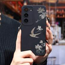 Una nueva funda de teléfono de pájaro blanco de estilo chino diseñada específicamente para la serie  Galaxy S25 Ultra/S24 PLUS/S23+/S22/S21, con diseño de absorción de impactos, antideslizante, ligero, de estilo moderno y funda suave de TPU de alta calidad. - Colores mixtos - Ver 8