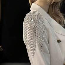 1pc Luxurious Crystal Tassel Shoulder Chain, Suitable For Wedding Bride Off-Shoulder Dress, Crystal Glass Accessory - Tassel Shoulder Chain - View 19