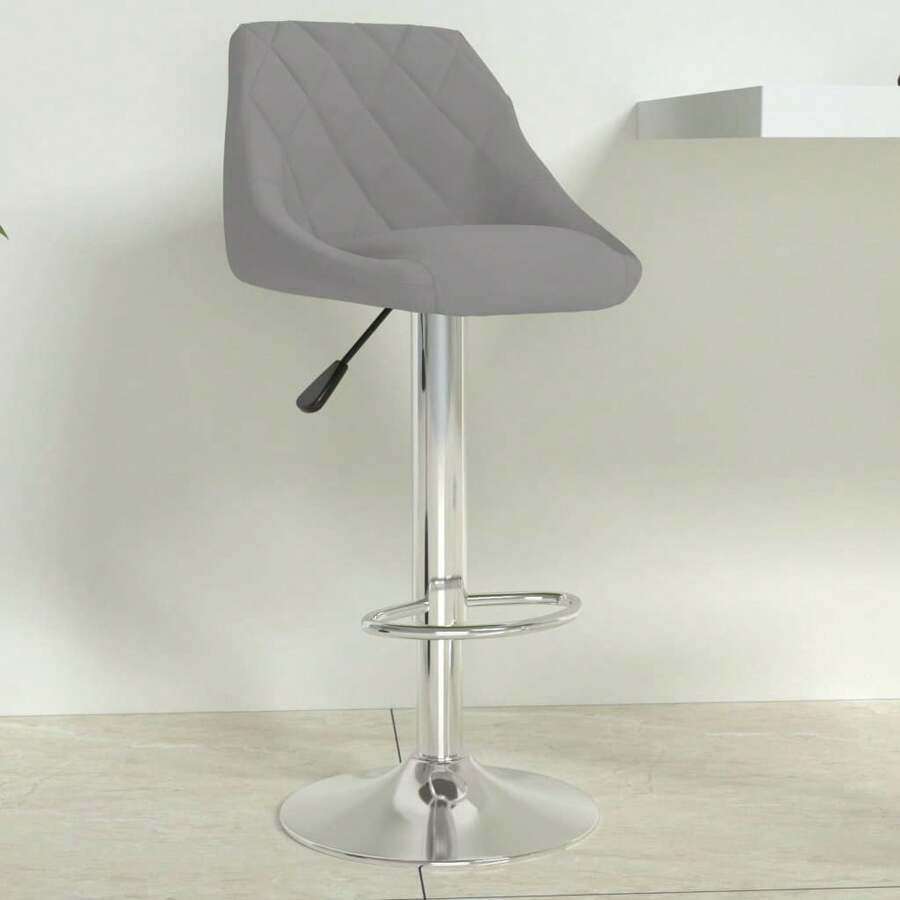 vidaXL Barhocker Hellgrau Samt - Grigio - Visualizzare 1