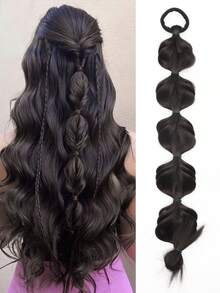 18英寸假发马尾发带发圈手工编织脏辫发饰 - 彩色 - 查看 12