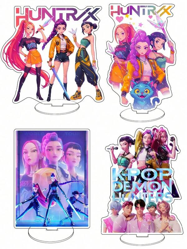Mattel K-POP Wish Hunters HUNTRX Anime Character Acrylic Desktop Standee, Virtual Idol Collectible Figure For Desk Shelf Room Decor, Holiday Birthday Party / Back-To-School Gift For Teens & Adult Fans Perfect Gifts For Christmas, Halloween, Thanksgiving, New Year, Birthday Parties, Summer And Winter Parties, And The Perfect Gift For The Back-To-School Season.