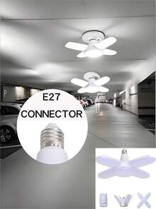 1/2/4pcs LED Bulb Ceiling Fan Blade Timing Light, AC85-265V 28W Foldable LED Bulb Ceiling Light, Suitable For Warehouse, Factory, Home, Bar, Restaurant And Hotel Decoration - MIME Leaf Light - View 3